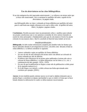 Uso de abreviaturas en las citas bibliográficas.            