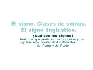 CLASES DE SIGNOS
