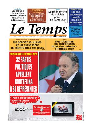 Le Temps d'Algérie Edtion du Dimanche 02 Février 2014