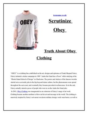 Scrutinize Obey - Truth About Obey Clothing