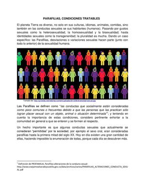 Parafilias, condiciones tratables