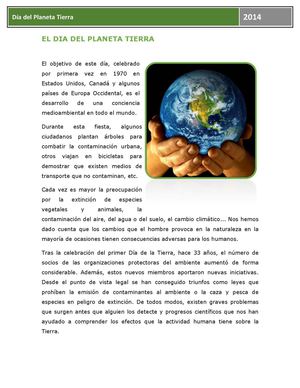 EL DIA DEL PLANETA TIERRA