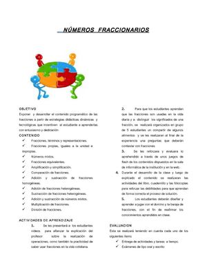 NÚMEROS FRACCIONARIOS CON TIC
