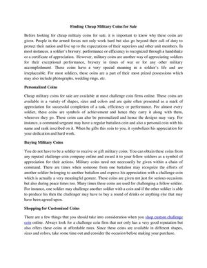 Finding Cheap Military Coins for Sale