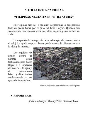 FILIPINAS NECESITA NUESTRA AYUDA