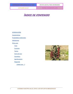 PROPIEDADES DE LA TARA