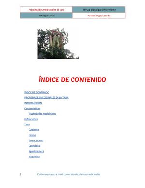 propiedades medicinales de  la tara