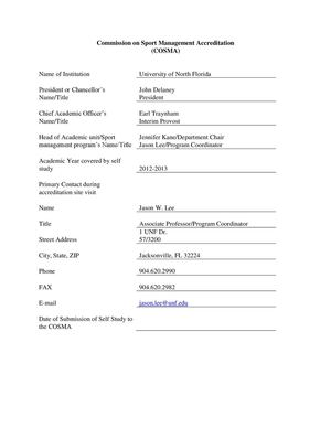 COSMA - Self-Study - UNF