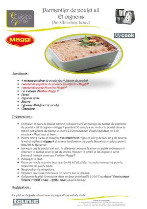 PARMENTIER DE POULET AIL ET OIGNONS