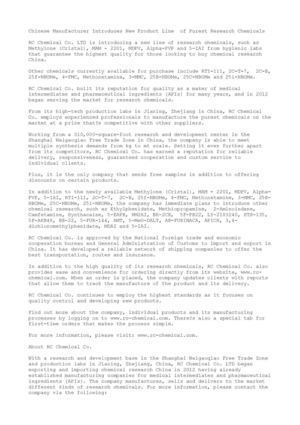 RC Chemical Co., Unveils New Products for Clients Who Demand Quality Research Chemicals