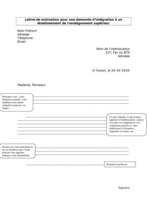 Ecrire une lettre de motivation