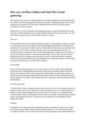 How you can Plan a Bollywood Style Flow Social gathering