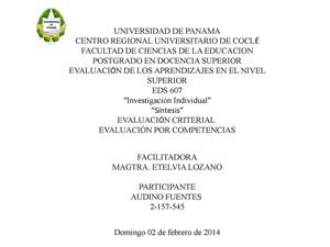 Evaluación Criterial y Competencias