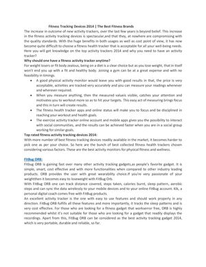 Fitness Tracking Devices 2014 | The Best Fitness Brands