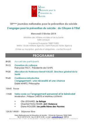 18èmes journées nationales pour la prévention du suicide