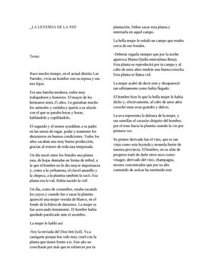 LA LEYENDA DE LA VID