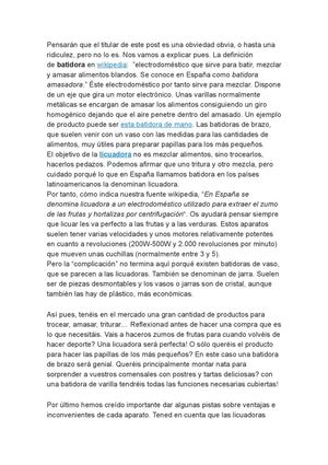 Diferencias entre batidora y licuadora