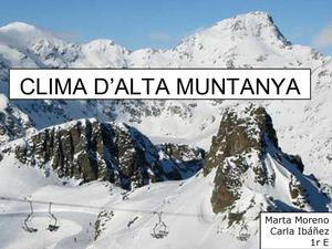 CLIMA D'ALTA MUNTANYA