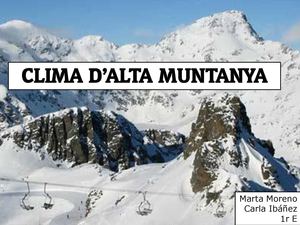 CLIMA D'ALTA MUNTANYA
