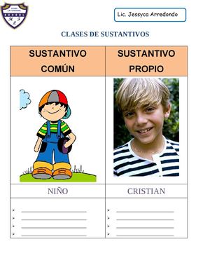 EJERCICIOS CON LAS CLASES DE SUSTANTIVOS