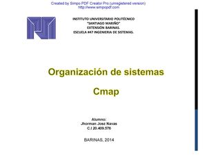 Mapa Conceptual Organización Como sistema en CMAP