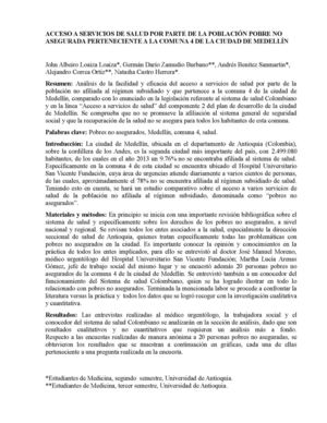 Acceso a servicios de salud por parte de la población pobre no asegurada perteneciente a la comuna 4 de la ciudad de Medellín.