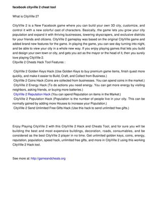 Cheats For Cityville and Cityville 2