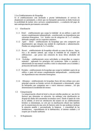 LOS ESTABLECIMIENTOS DE HOSPEDAJE
