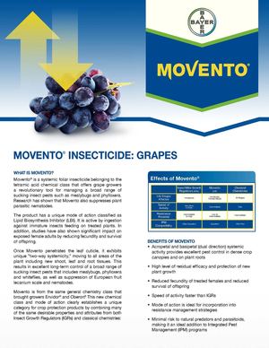 2012 Movento 2-way Systemic Insecticide - Grape Post Harvest 