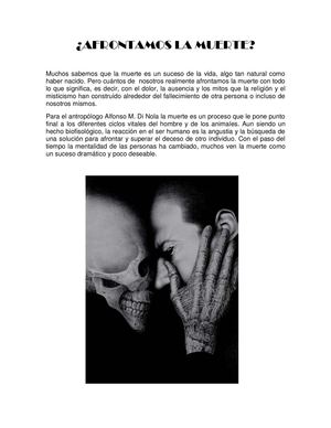 ¿Afrontamos la Muerte?