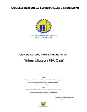 GUíA D´ESTUDIO PARA LA MATERIA D´: “Informática FFCCEE”
