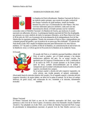 SIMBOLOS PATRIOS DEL PERÚ