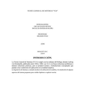 Teoria general de sistemas ¨TGS¨