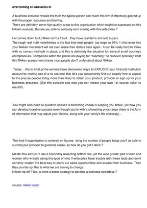 
Nikken Business  Outlook and Solving the Biggest Problems 

