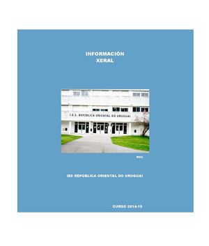 INFORMACIÓN XERAL DO IES ROU