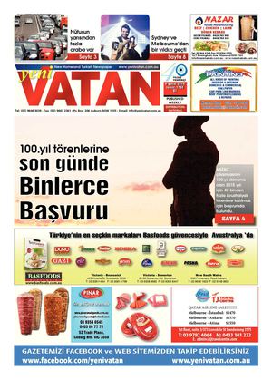Yeni Vatan Turkish Newspaper Issue No: 1736