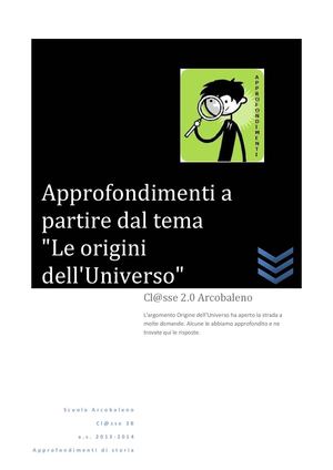 Approfondimenti a partire dall'Origine dell'Universo