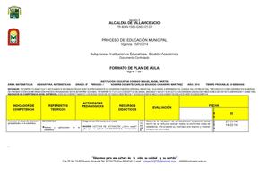 PLAN DE AULA MATEMÁTICAS 9 PRIMER Y SEGUNDO PERIODO----2014