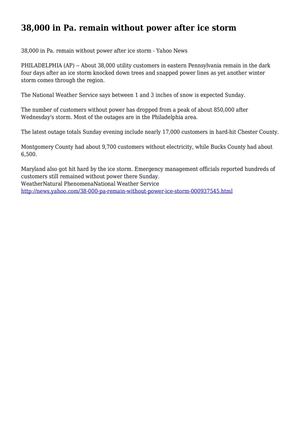Calaméo - 38,000 in Pa. remain without power after ice storm