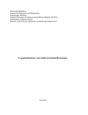 Le postmodernisme : une réalité socioculturelle française