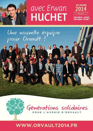 Tract présentation de la liste - Erwan Huchet / Générations solidaires - Orvault 2014
