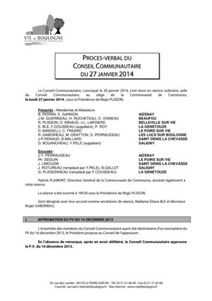 compte rendu 27 janvier 2014