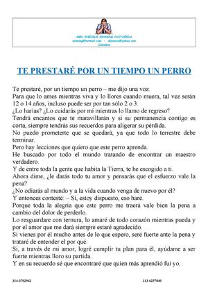Te prestare un perro por un tiempo.-