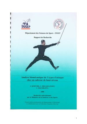 Christian Bauer - Analyse biomécanique attaque sabre