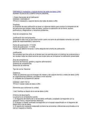 Instalación y soporte técnico de redes de datos (LAN)