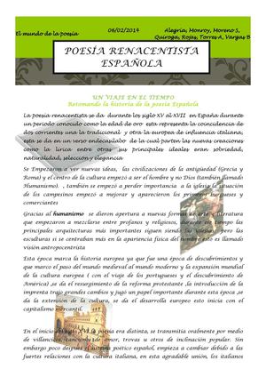 Poesia Renacentista Española