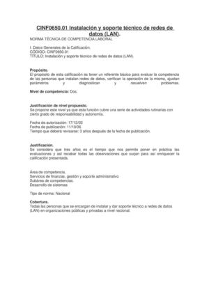 Instalación y soporte técnico de redes de datos (LAN).