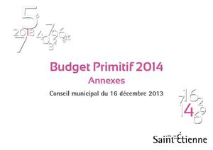 Annexes Budget primitif 2014 Ville de Saint-Etienne