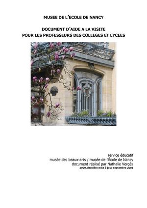 Musée de l'Ecole de Nancy - Dossier pédagogique : A la découverte du musée