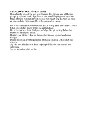 Elias bokrecension av Främlingens grav - reviderad